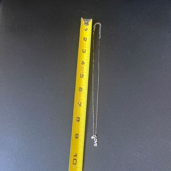 Sterling Silver 925 Love Crystal 9” Necklace - Picture 8 of 8